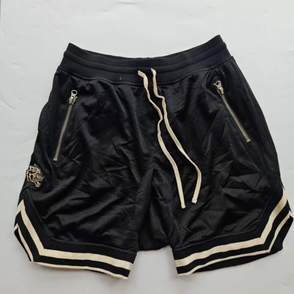 Darc Sport Black Athletic Shorts with Vintage Stripes